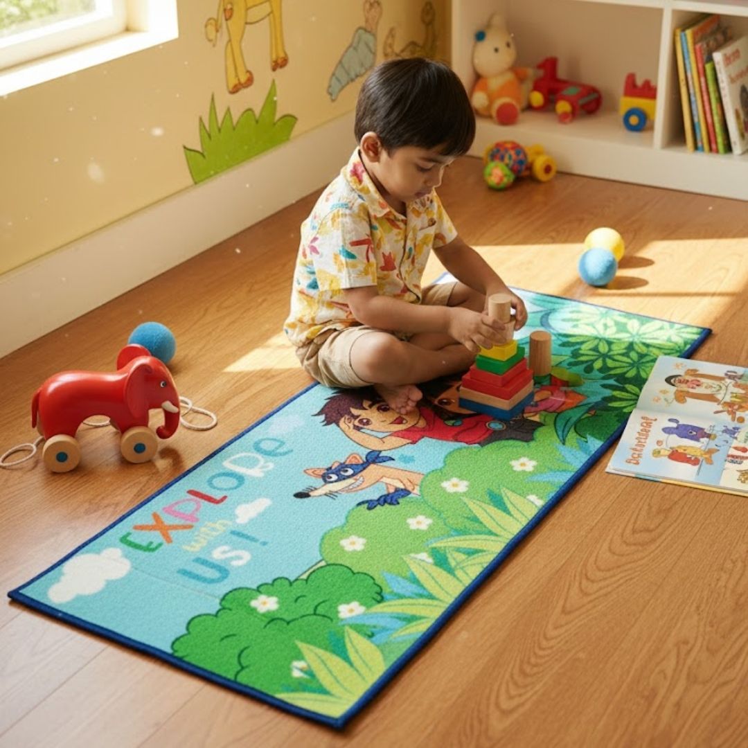 Dora Kids Printed Runner Carpet - Soft, Anti - Skid & Durable by Athom Living - Athom Living