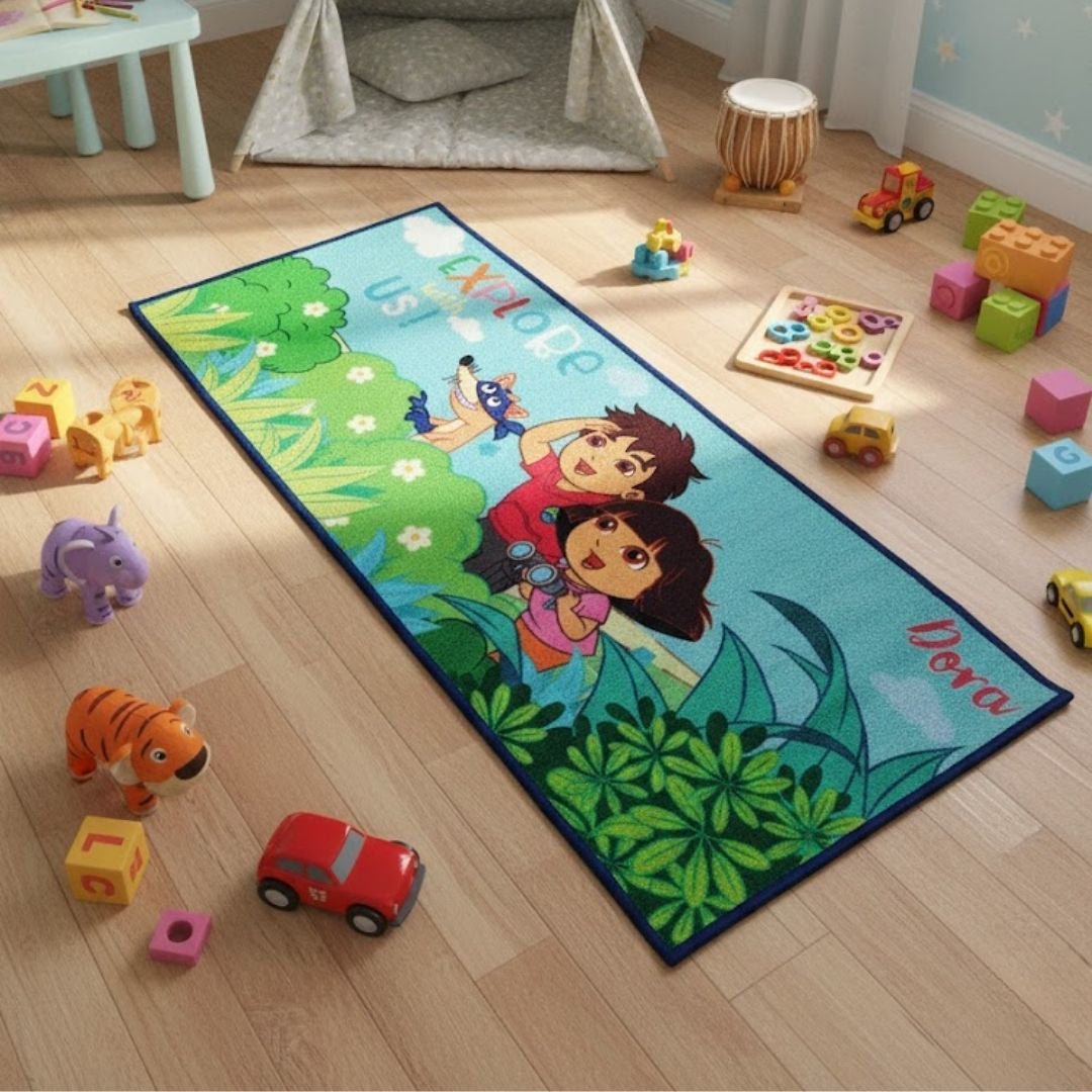 Dora Kids Printed Runner Carpet - Soft, Anti - Skid & Durable by Athom Living - Athom Living