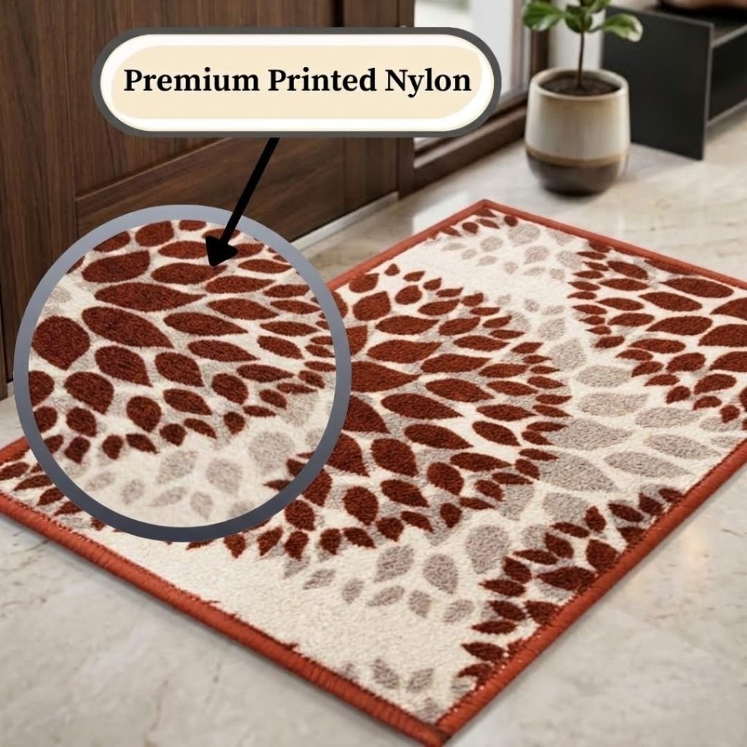 Drop Beige Premium Anti Slip Printed Door Mat by Athom Living - Athom Living