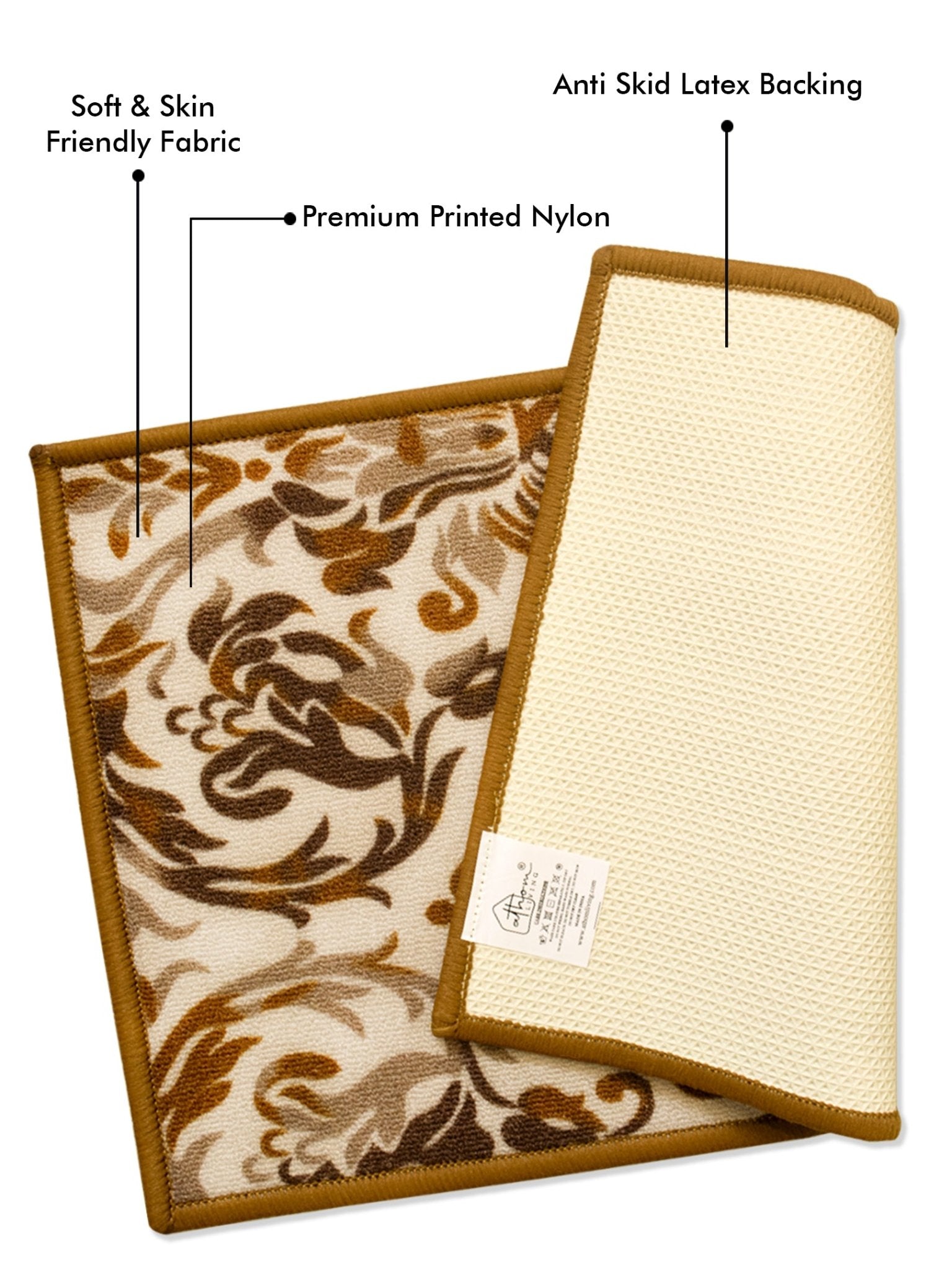 Elegance Premium Anti Slip Printed Door Mat Pack of 2 by Athom Living - Athom Living