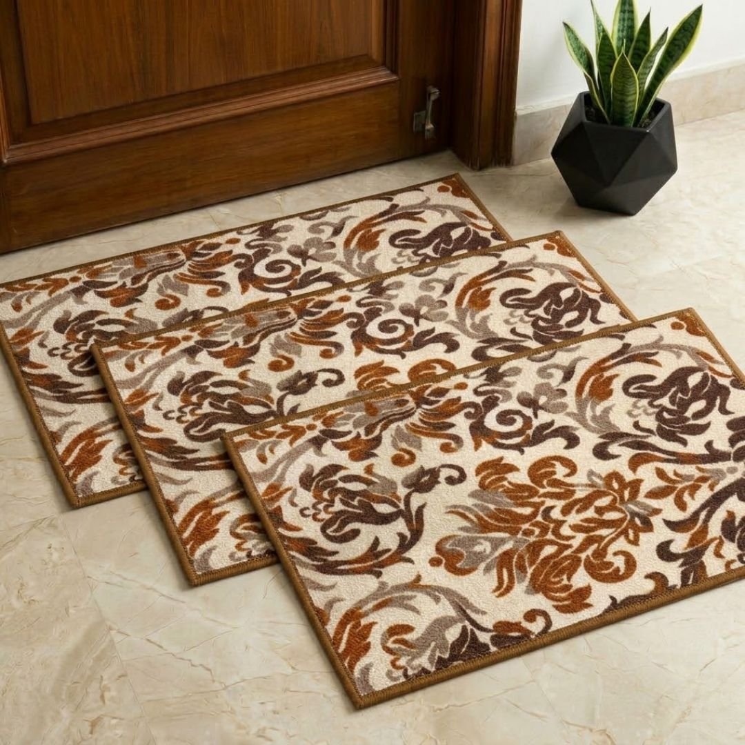 Elegance Premium Anti Slip Printed Door Mat Pack of 3 by Athom Living - Athom Living