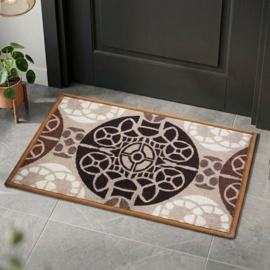 English Beige Premium Anti Slip Printed Door Mat by Athom Living - Athom Living
