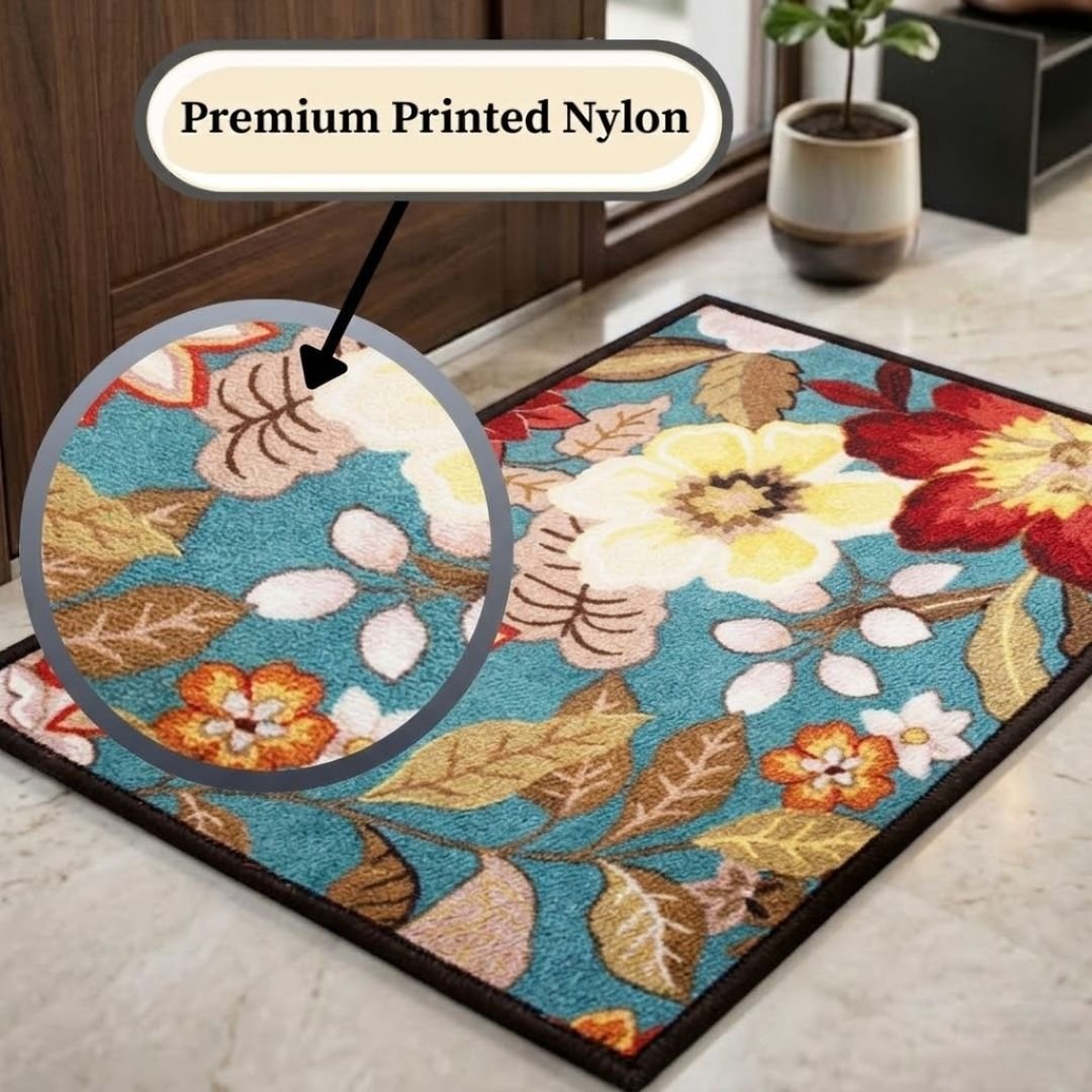 Floral Premium Anti - Slip Printed Door Mat by Athom Living - Athom Living