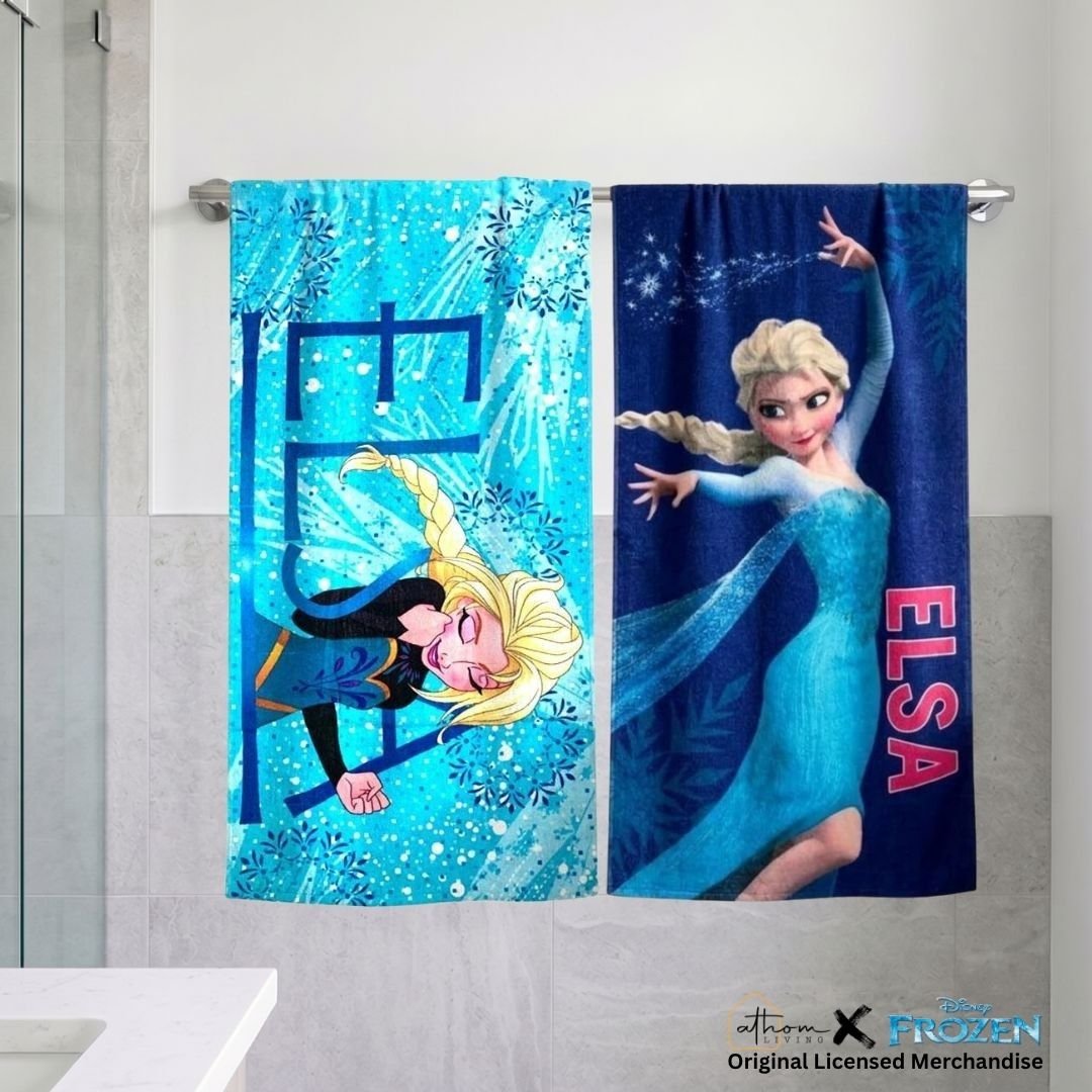 Frozen Elsa Kids Bath Towel Pack of 2 – Soft & Premium by Athom Living - Athom Living