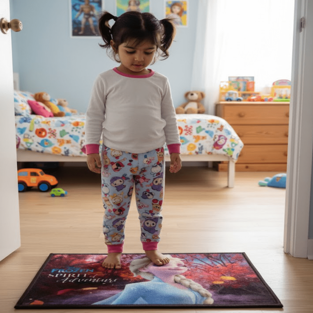 Frozen Kids Bath Towel and Kids Doormat Combo - Pack of 2 by Athom Living - Athom Living