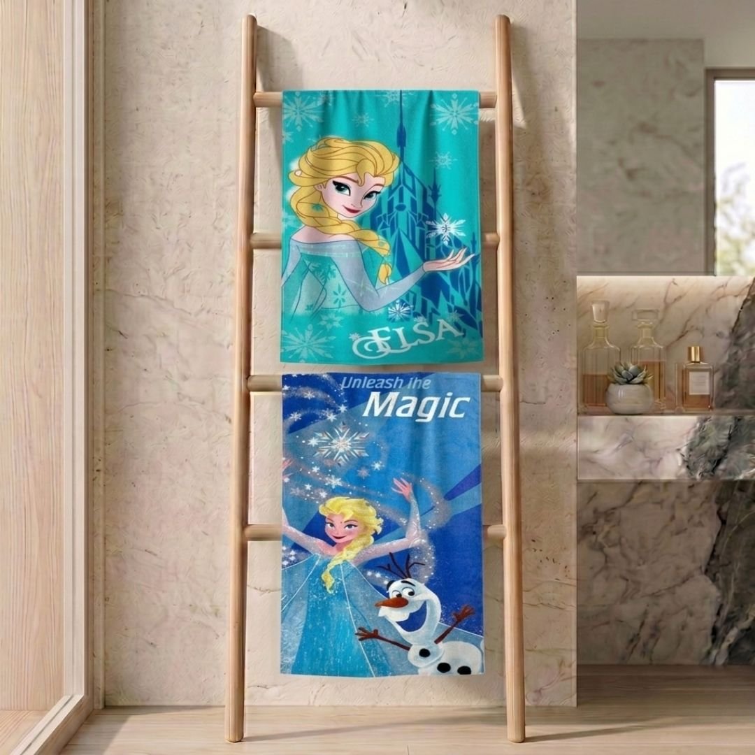 Frozen Unleash The Magic Elsa Kids Cotton Bath Towel Pack of 2 by Athom Living - Athom Living