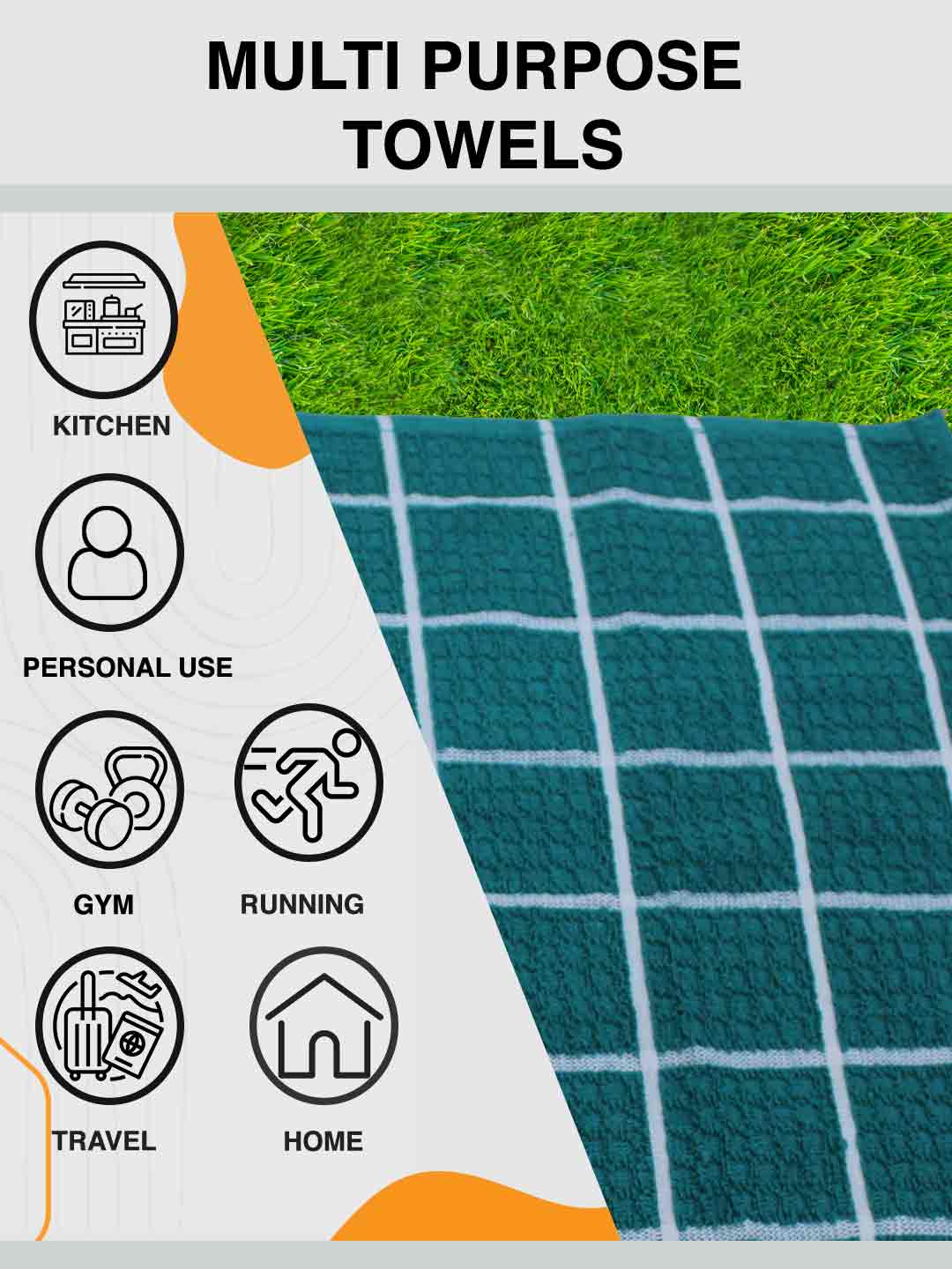 Green Cotton Soft Hand Towel (Pack of 6) by Athom Living - Athom Living