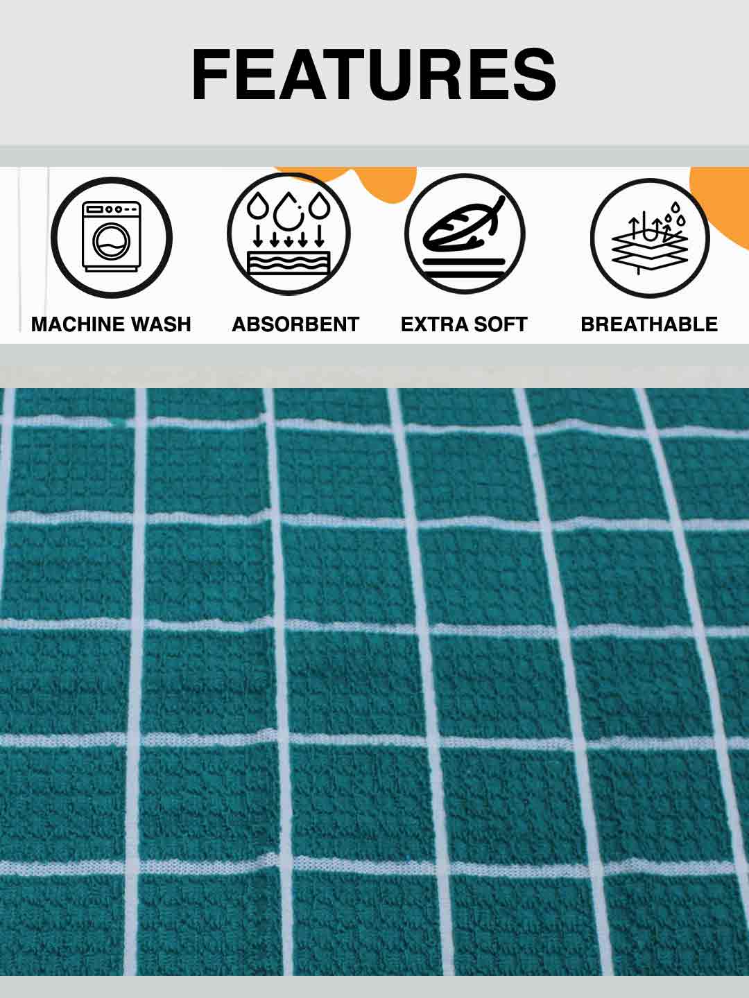 Green Cotton Soft Hand Towel (Pack of 6) by Athom Living - Athom Living