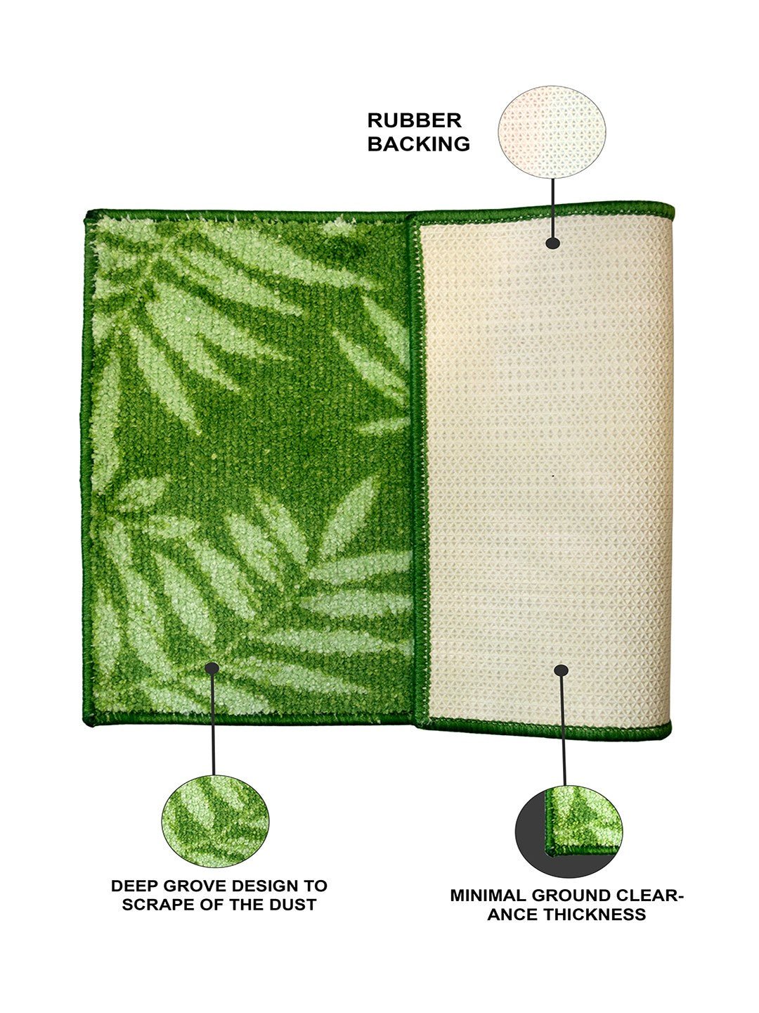 Green Leaf Premium Anti - Slip Printed Bath Mat by Athom Living - Athom Living
