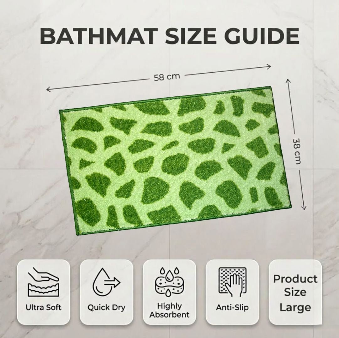 Green Patches Micro Designer Soft Anti Slip Bath Mat by Athom Living - Athom Living