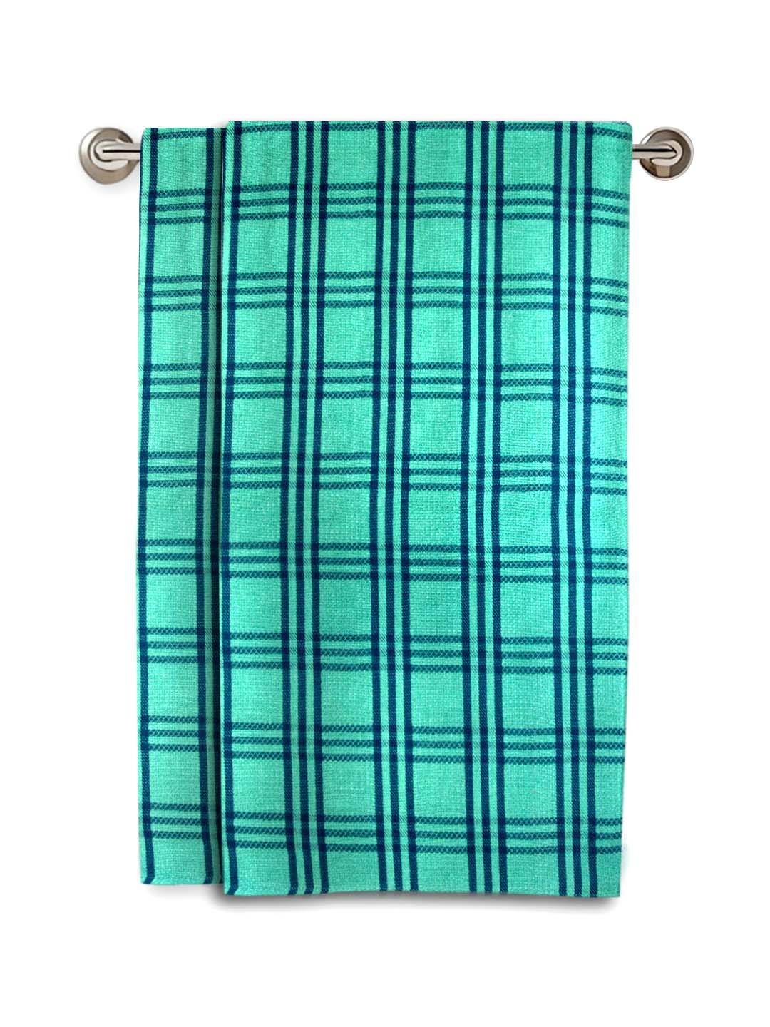 Green Premium Waffle Cotton Bath Towel (Pack of 2) by Athom Living - Athom Living