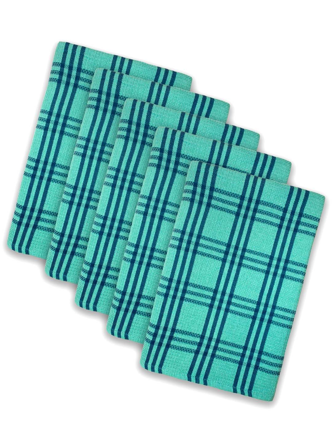 Green Premium Waffle Cotton Bath Towel (Pack of 5) by Athom Living - Athom Living