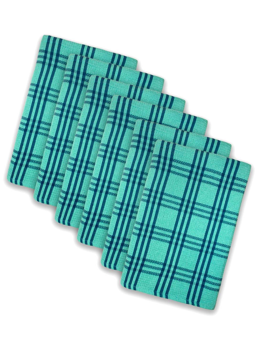 Green Premium Waffle Cotton Bath Towel (Pack of 6) by Athom Living - Athom Living