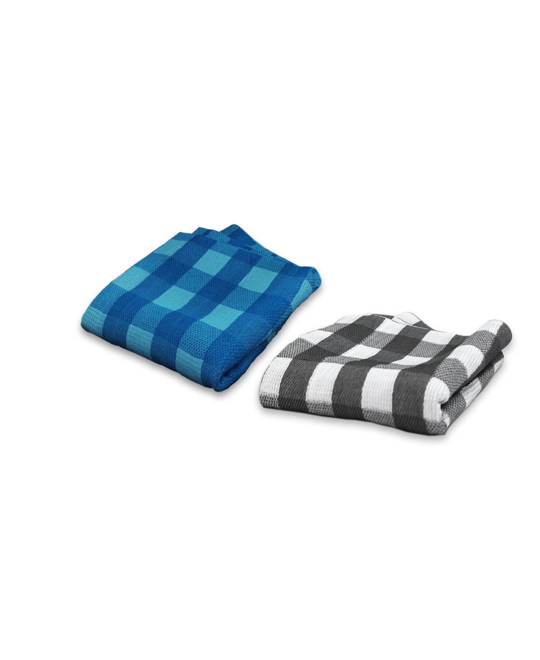 Grey & Blue Light weight Premium Cotton Bath Towel (Pack of 2) by Athom Living - Athom Living
