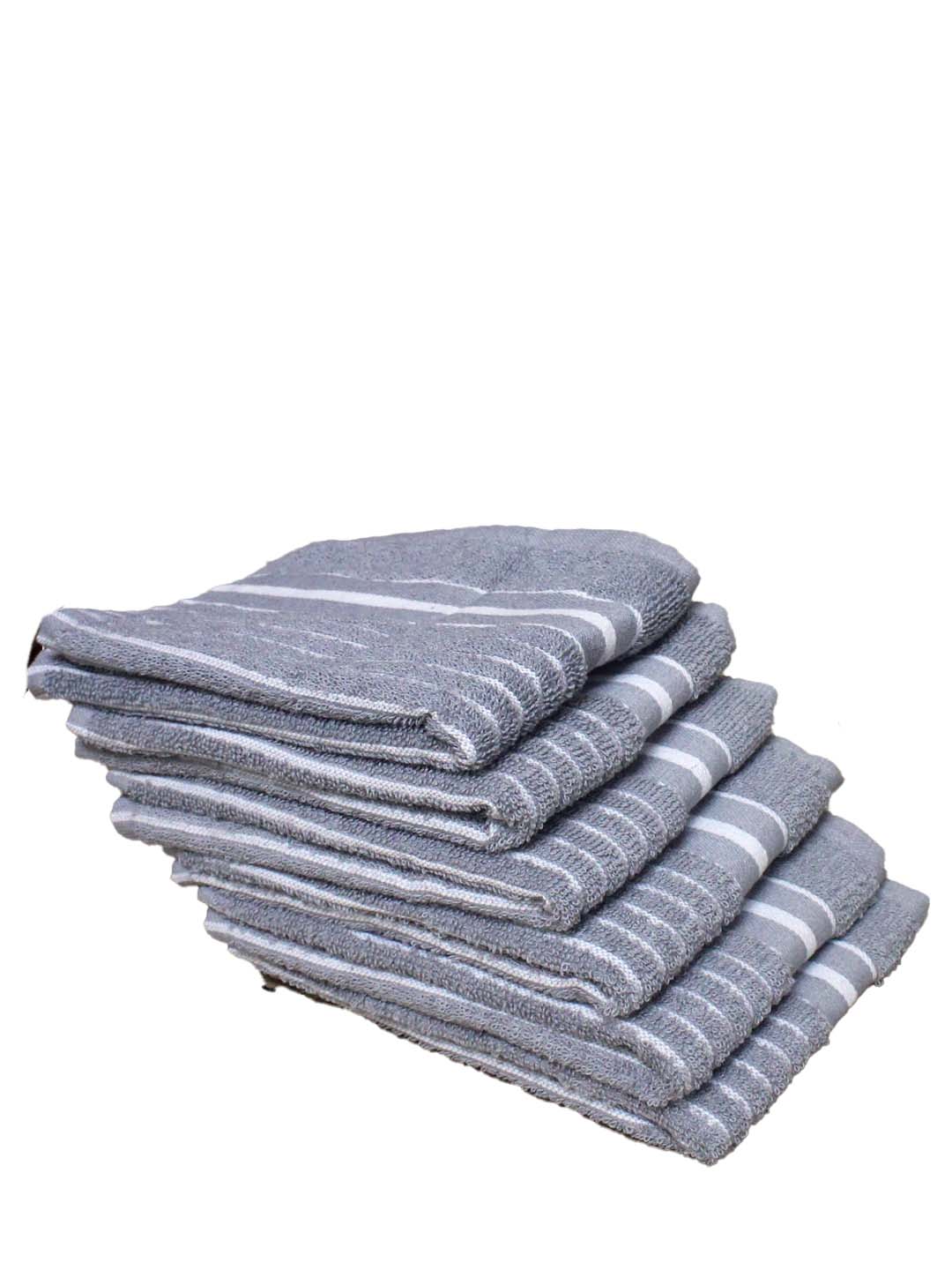 Grey Cotton Soft Hand Towel (Pack of 6) by Athom Living - Athom Living