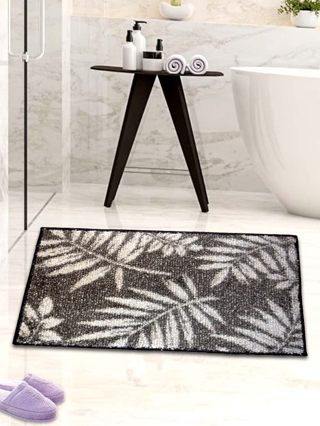 Grey Micro Soft Anti - Slip Designer Bath Mat by Athom Living - Athom Living