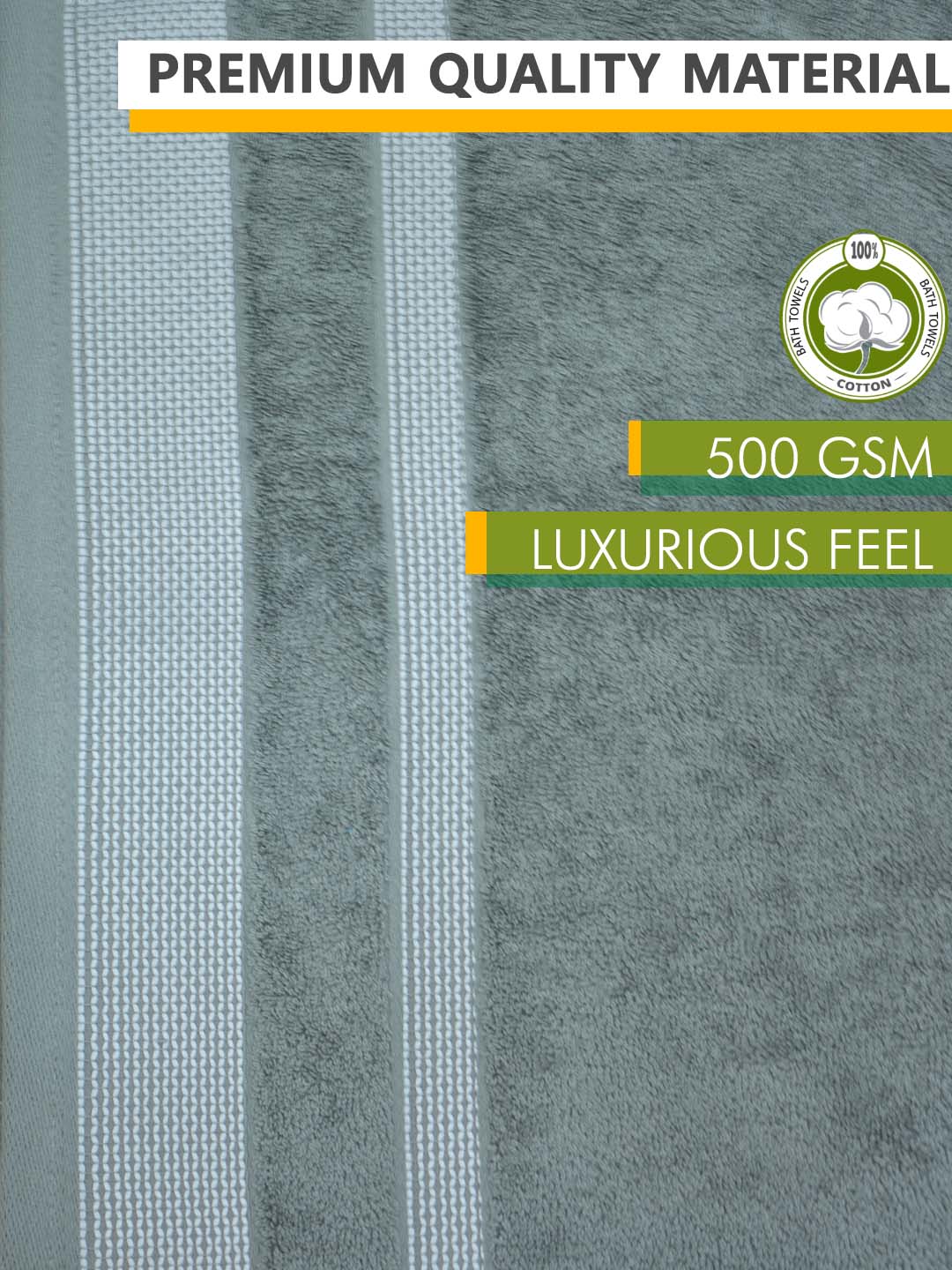 Grey Premium 500GSM Cotton Bath Towel by Athom Living - Athom Living
