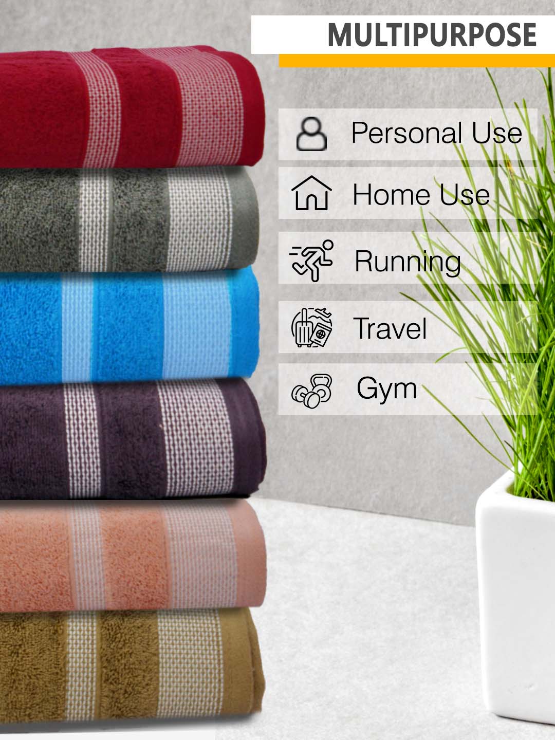 Grey Premium 500GSM Cotton Bath Towel by Athom Living - Athom Living