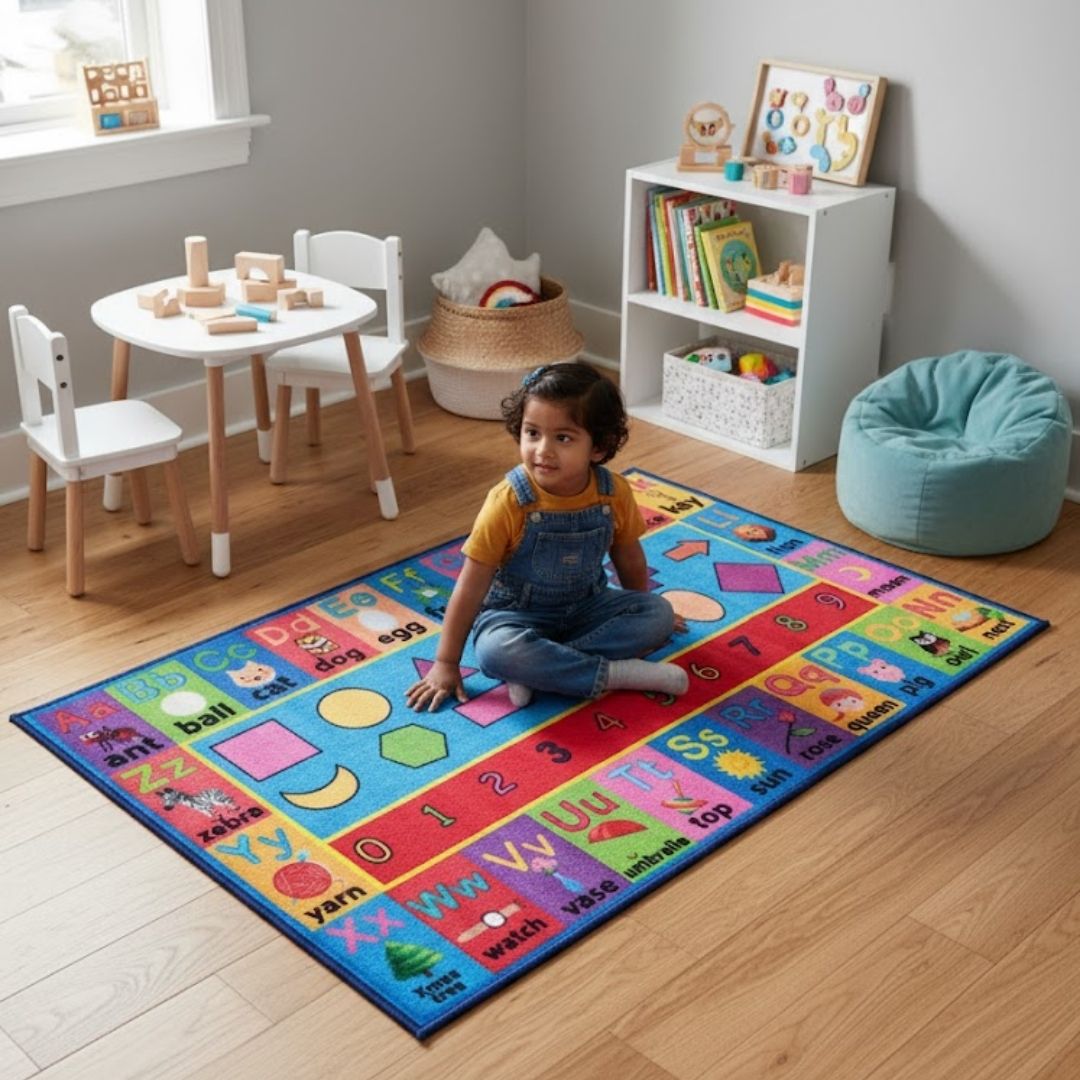 Kids Alphabetic Anti Slip Runner Carpet - Safe & Fun Play by Athom Living - Athom Living