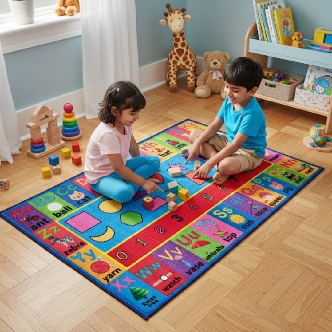 Kids Alphabetic Anti Slip Runner Carpet - Safe & Fun Play by Athom Living - Athom Living