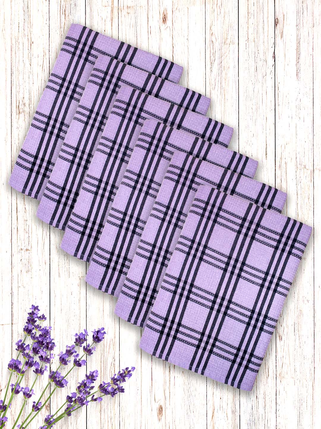 Lavender Premium Waffle Cotton Bath Towel (Pack of 6) by Athom Living - Athom Living