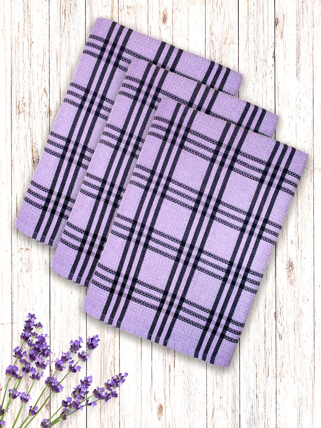 Lavender Waffle Cotton Bath Towel (Pack of 3) by Athom Living - Athom Living