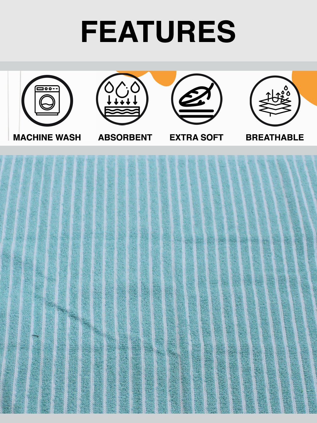 Light Blue Cotton Soft Hand Towel (Pack of 6) by Athom Living - Athom Living