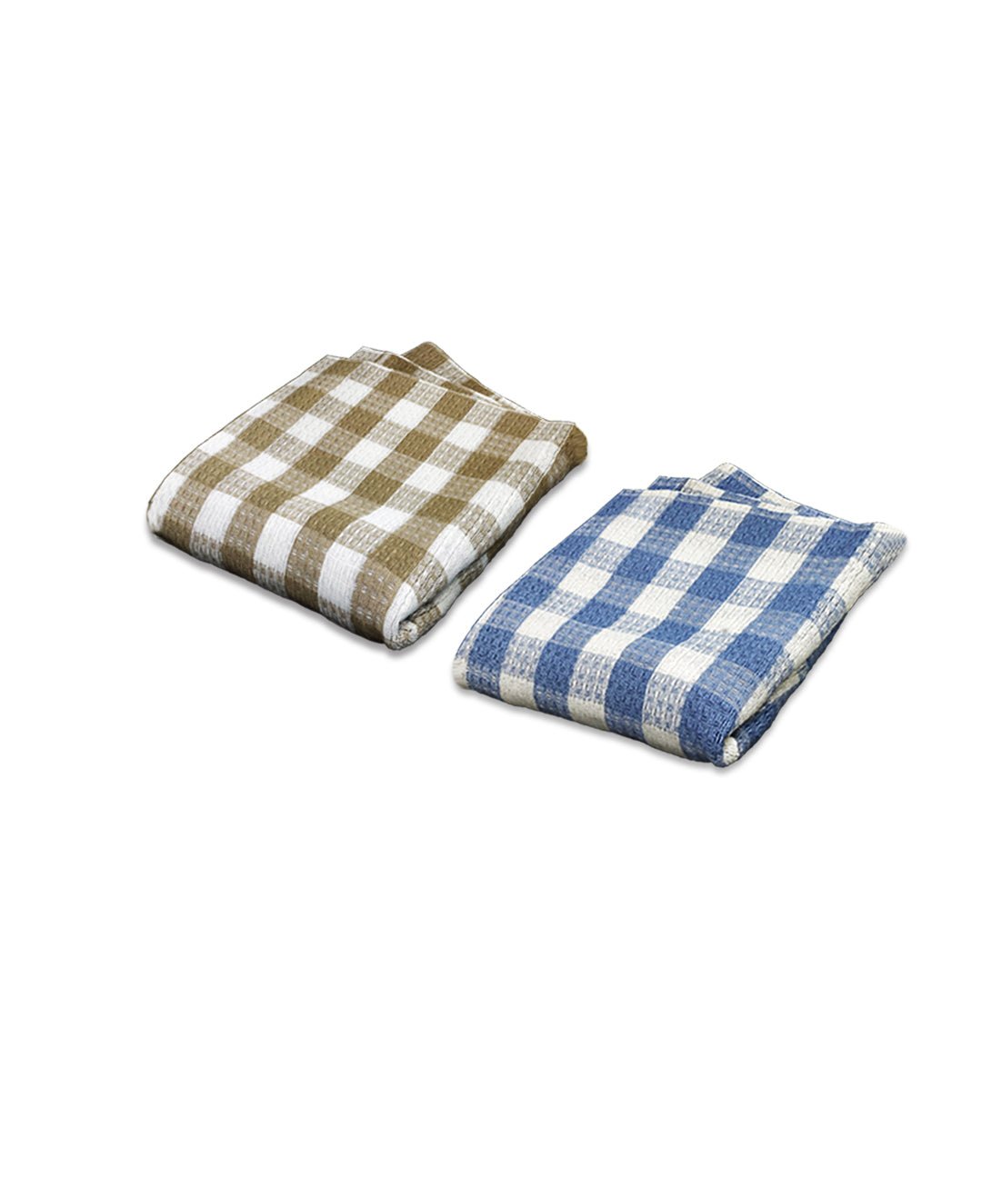Light Brown & Blue Light weight Premium Cotton Bath Towel (Pack of 2) by Athom Living - Athom Living