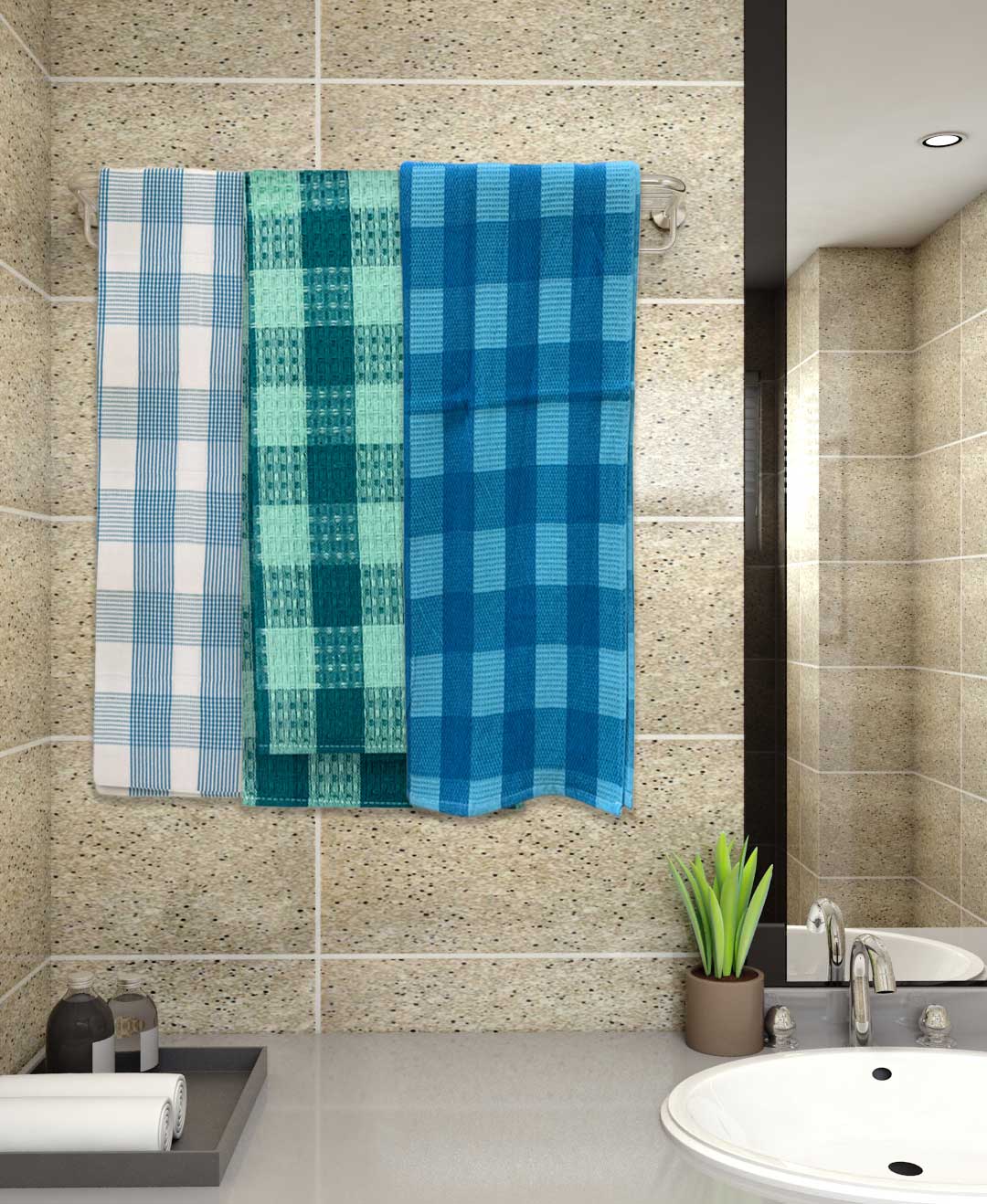 Light Weight Premium Cotton Bath Towel (Pack of 3) by Athom Living - Athom Living