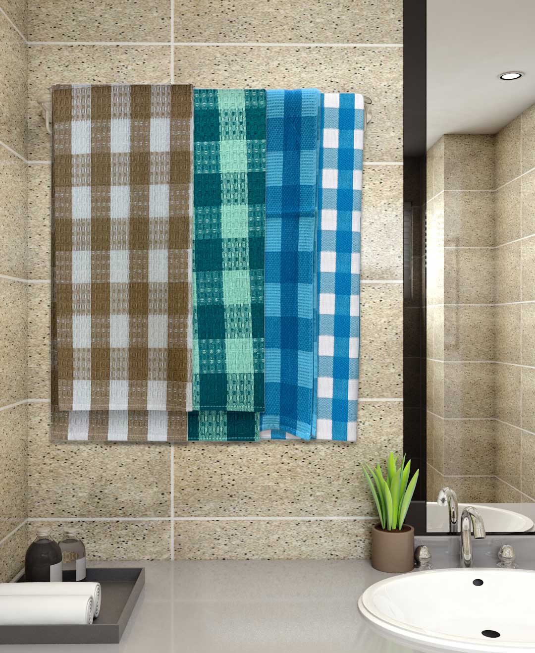 Light Weight Premium Cotton Bath Towel (Pack of 4) Combo by Athom Living - Athom Living