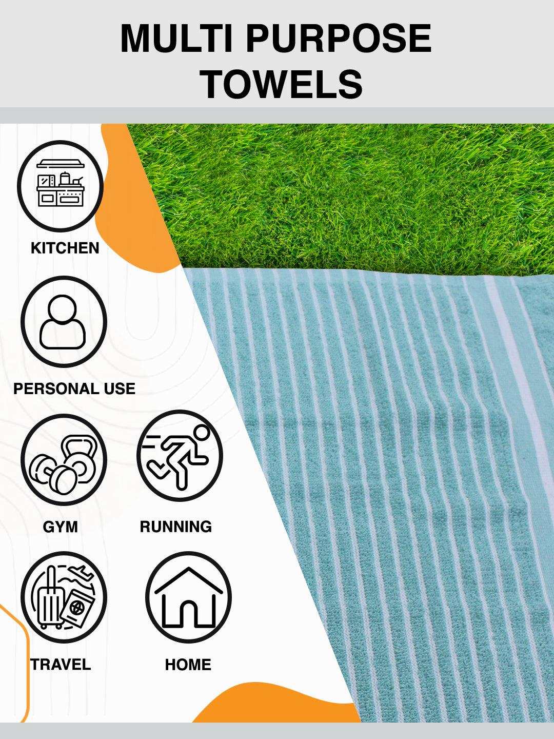 light blue cotton hand towel pack 6 !