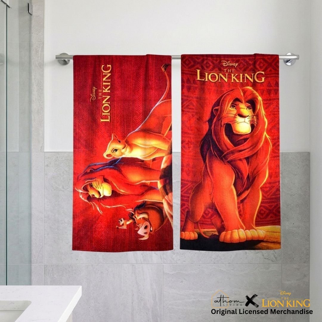 Lion King Kids Bath Towel Combo - Pack of 2 by Athom Living - Athom Living