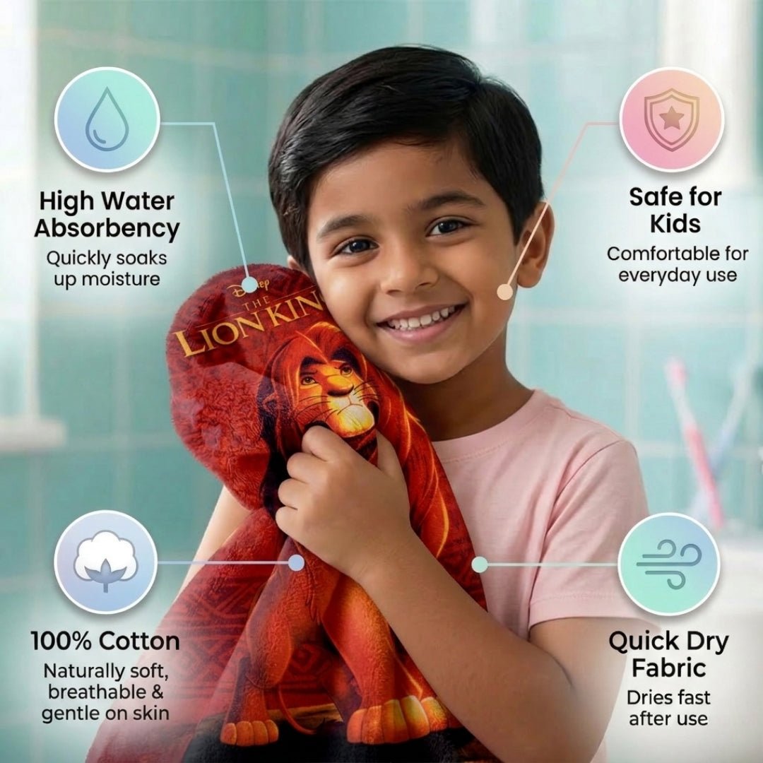 Lion King Kids Bath Towel, Super Absorbency & Attractive Print by Athom Living - Athom Living