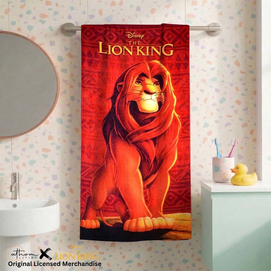Lion King Kids Bath Towel, Super Absorbency & Attractive Print by Athom Living - Athom Living