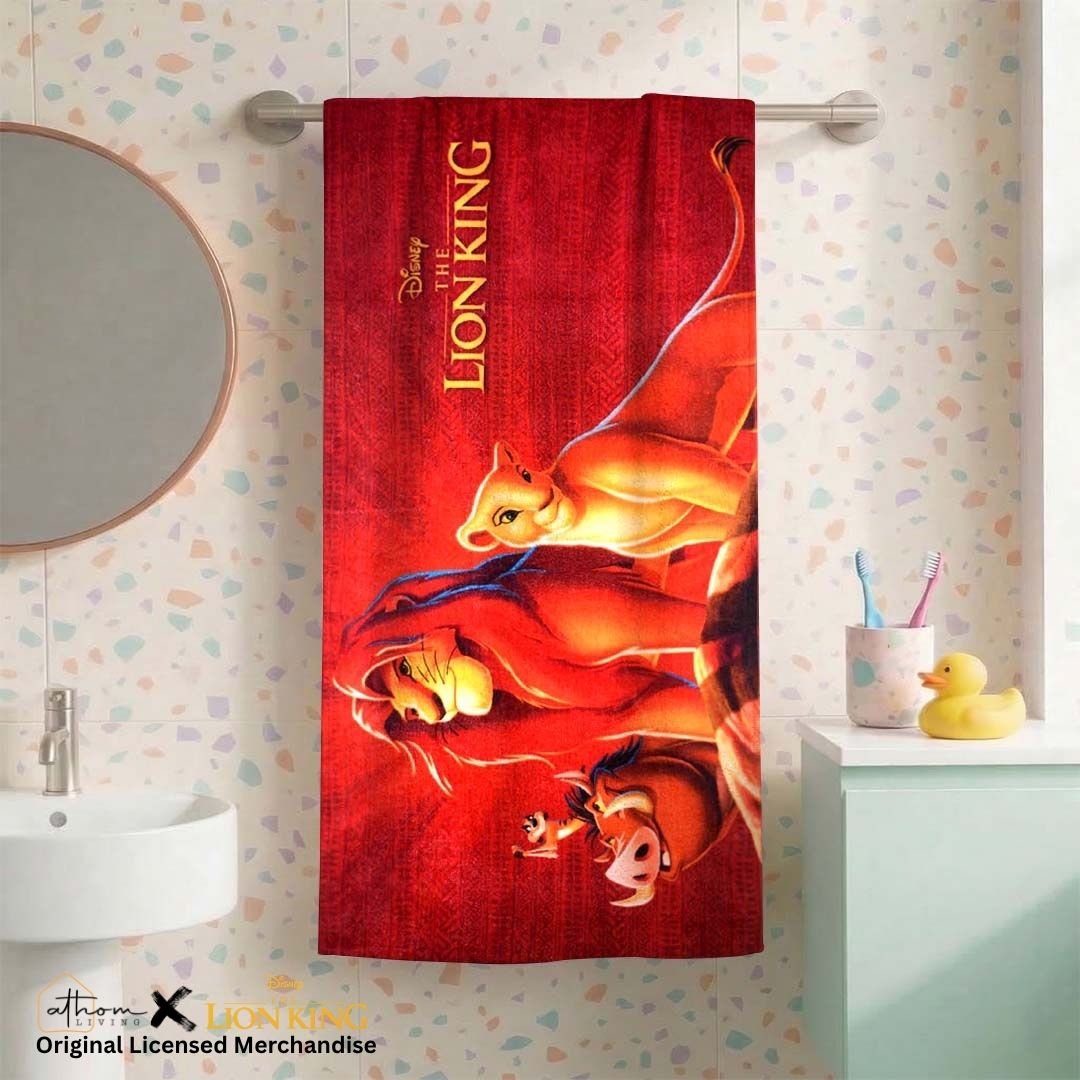 Lion King Kids Bath Towel with Super Absorbency & Attractive Print by Athom Living - Athom Living