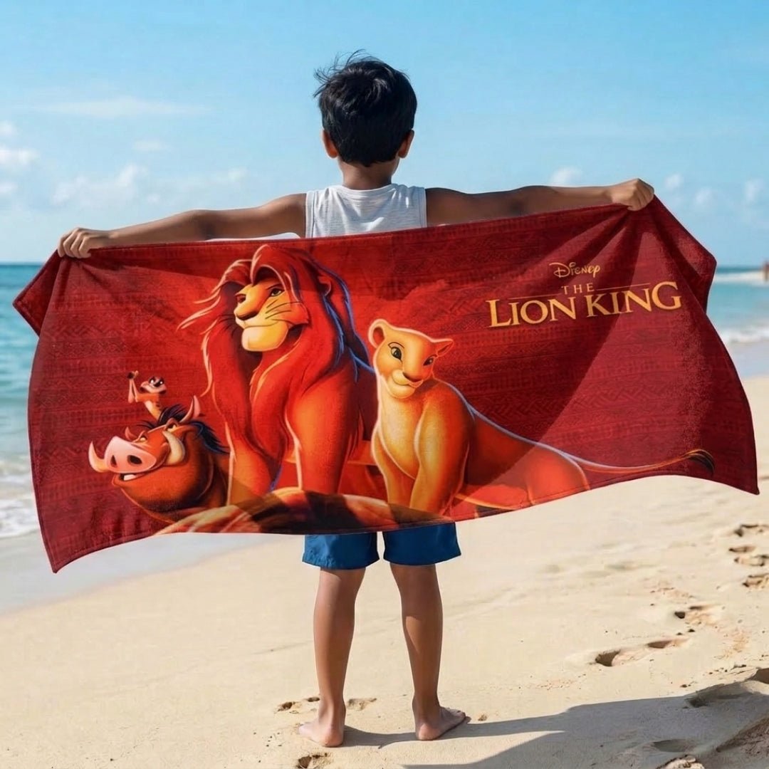 Lion King Kids Bath Towel with Super Absorbency & Attractive Print by Athom Living - Athom Living
