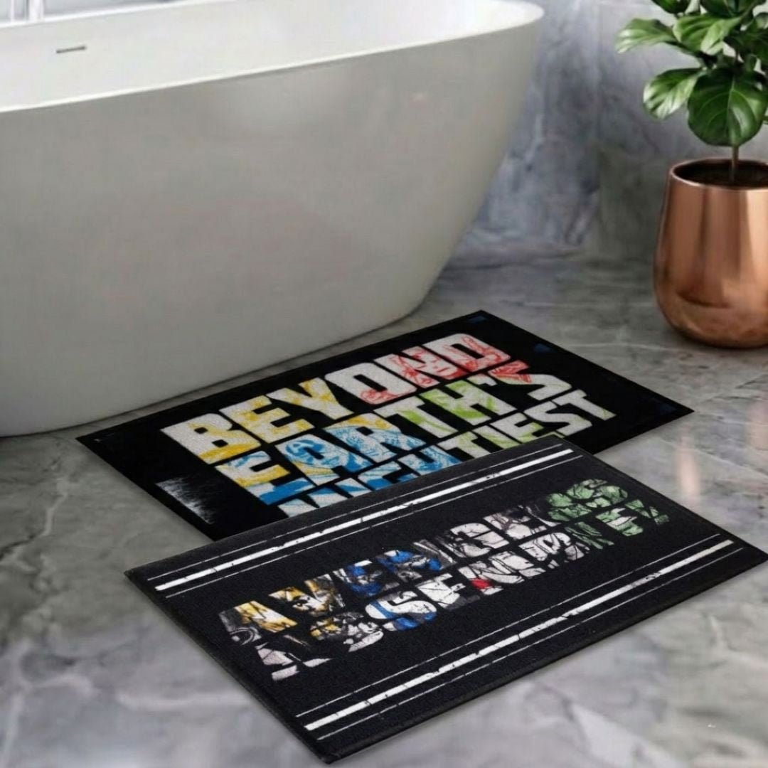Marvel Avenger Assembled & Beyond Earth's Mightiest Kids Bathmat Combo - Pack of 2 by Athom Living - Athom Living