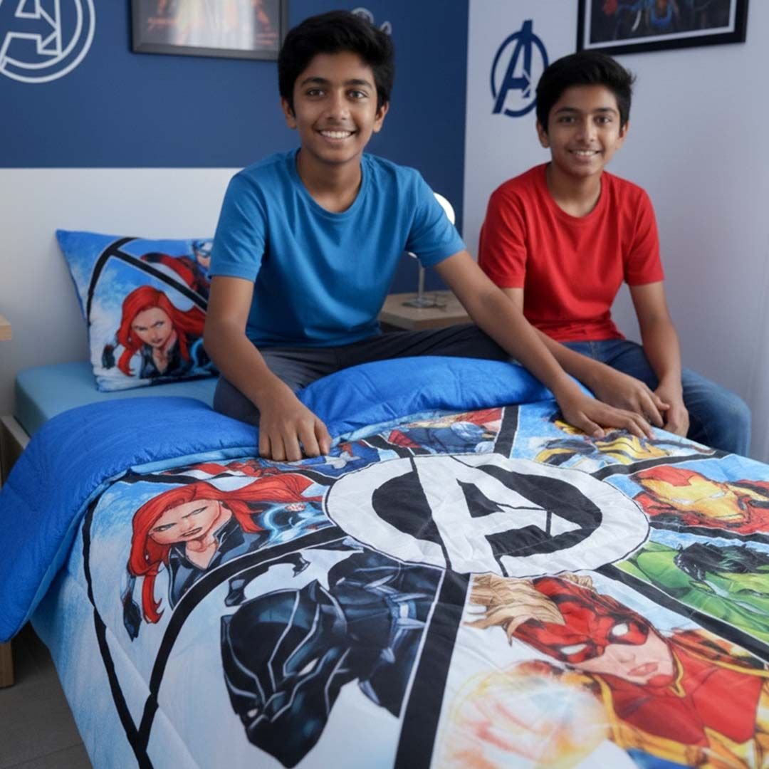 Marvel Avengers "Assemble" Kids Comforter – Single – Cozy & Vibrant Bedding by Athom Living - Athom Living