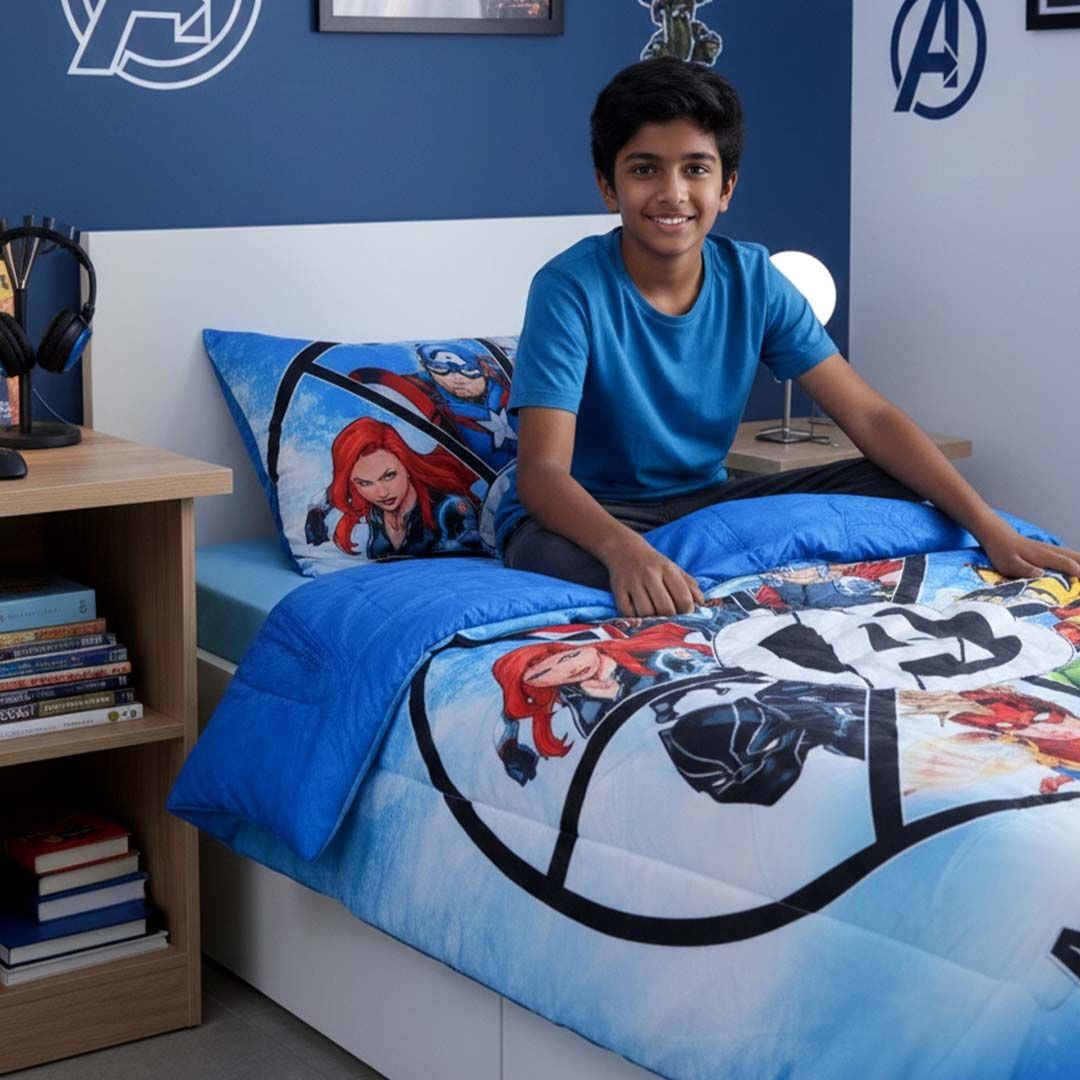 Marvel Avengers "Assemble" Kids Comforter – Single – Cozy & Vibrant Bedding by Athom Living - Athom Living