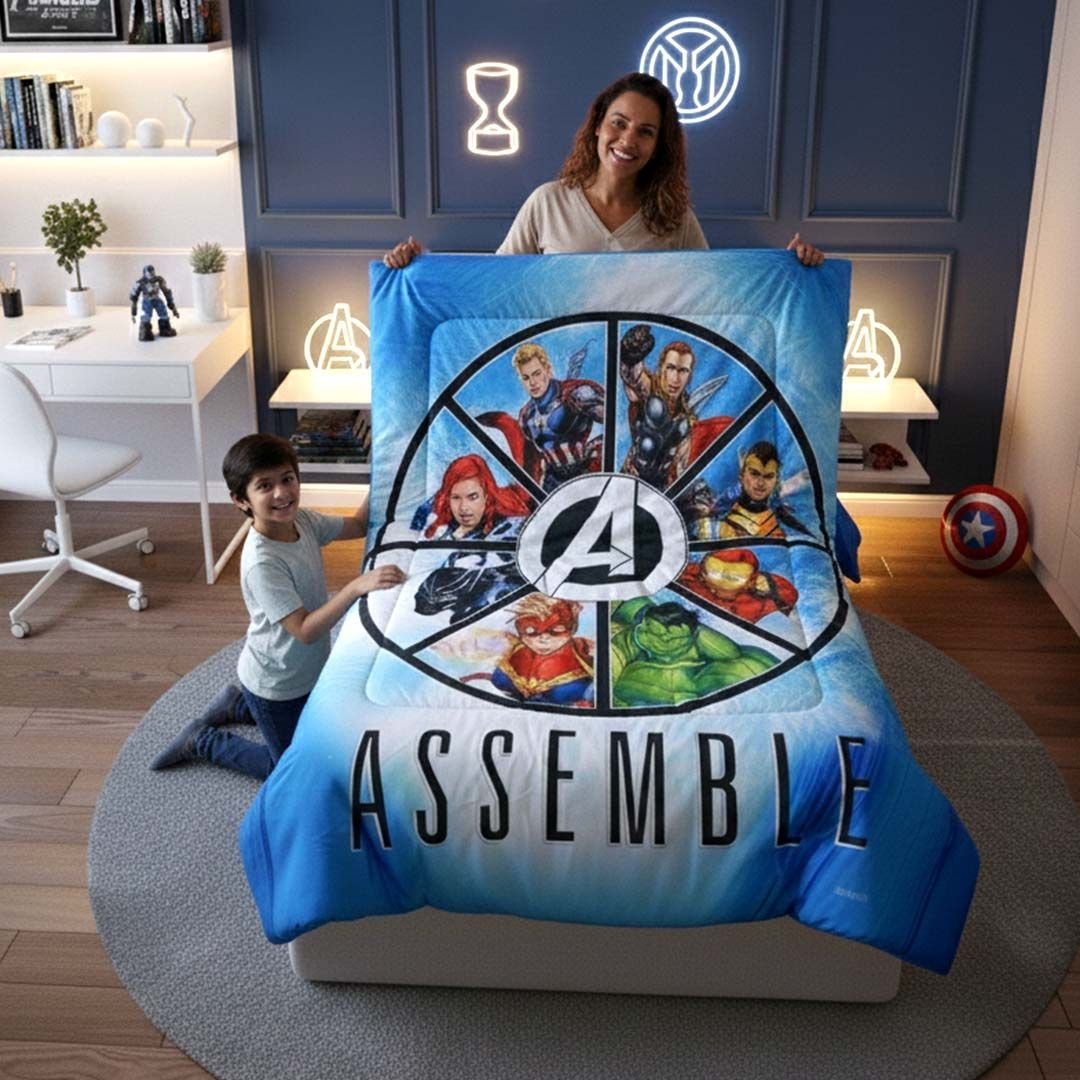 Marvel Avengers "Assemble" Kids Comforter – Single – Cozy & Vibrant Bedding by Athom Living - Athom Living