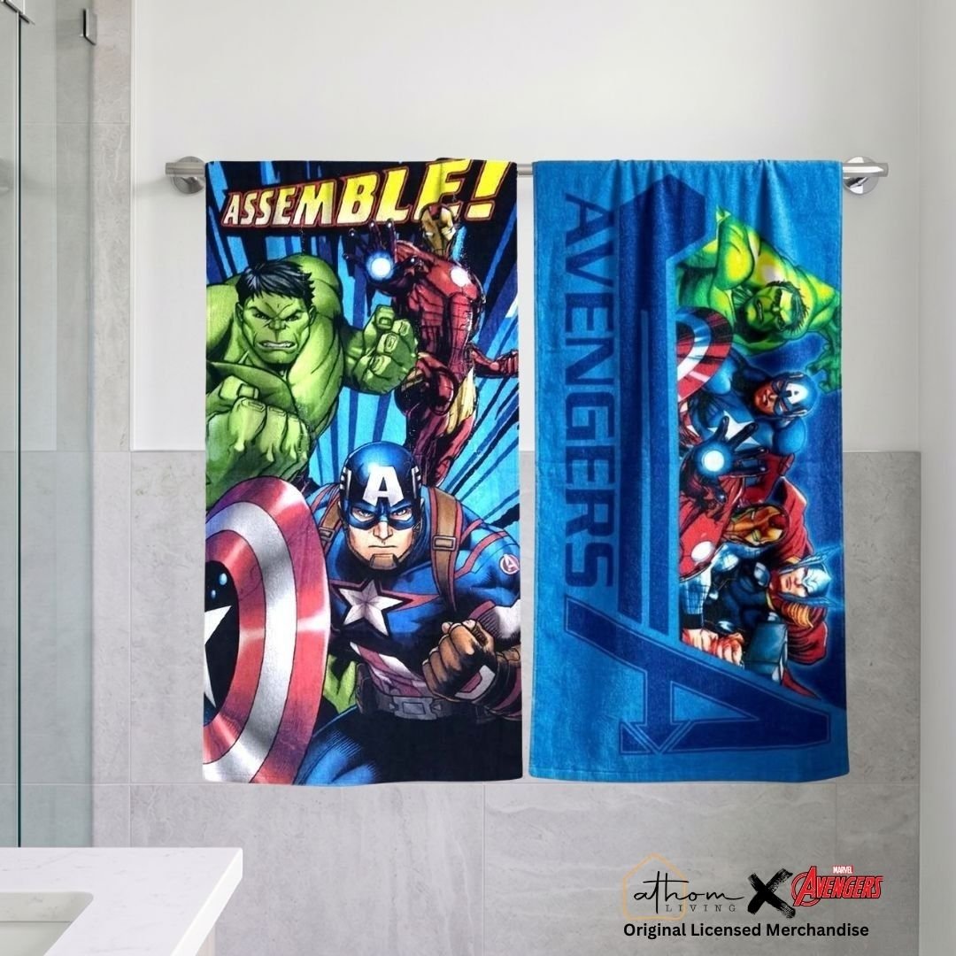 Marvel Avengers "Assemble" Kids Cotton Bath Towel by Athom Living - Athom Living