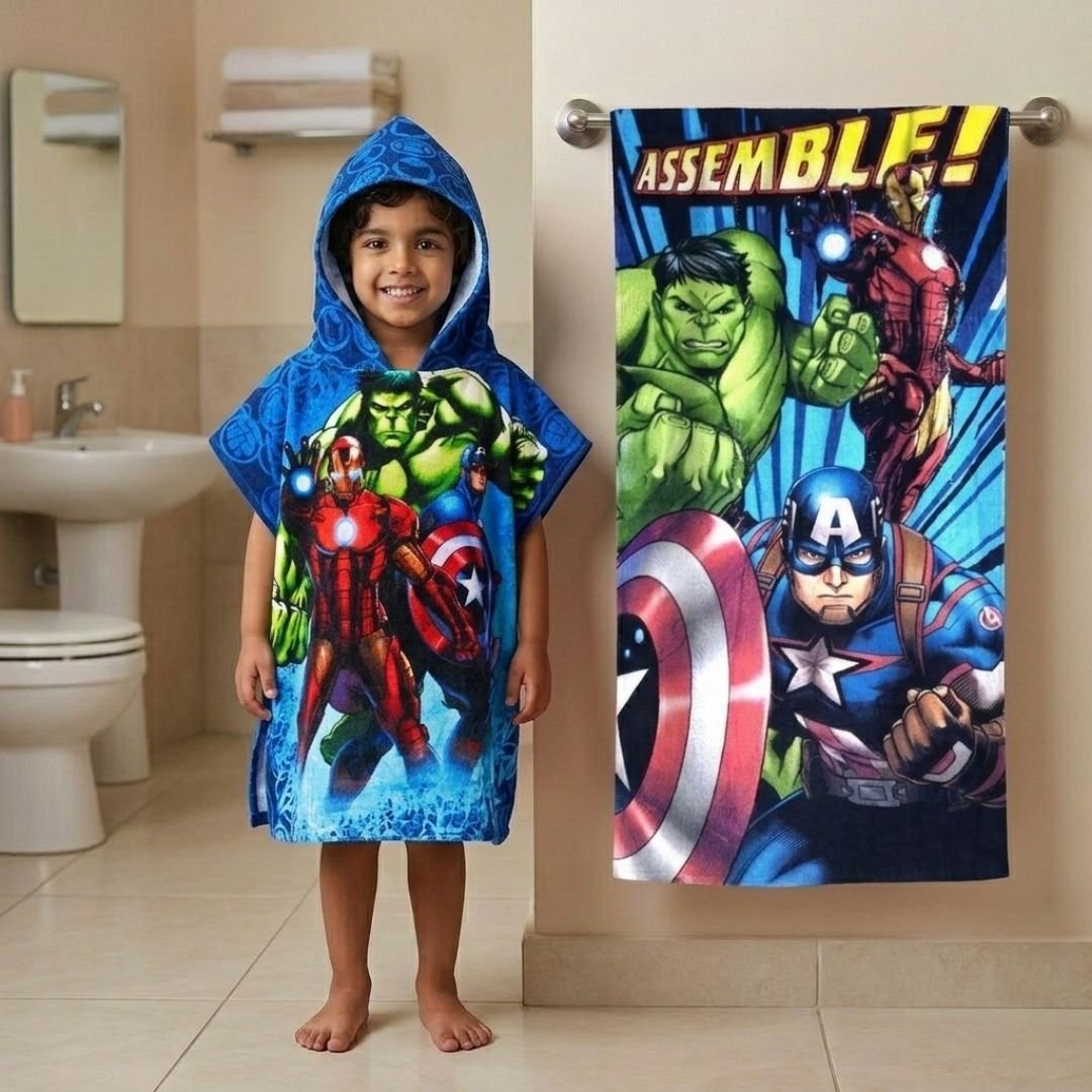 Marvel 'Avengers - Assemble' Kids Hooded and Bath Towel Combo by Athom Living - Athom Living