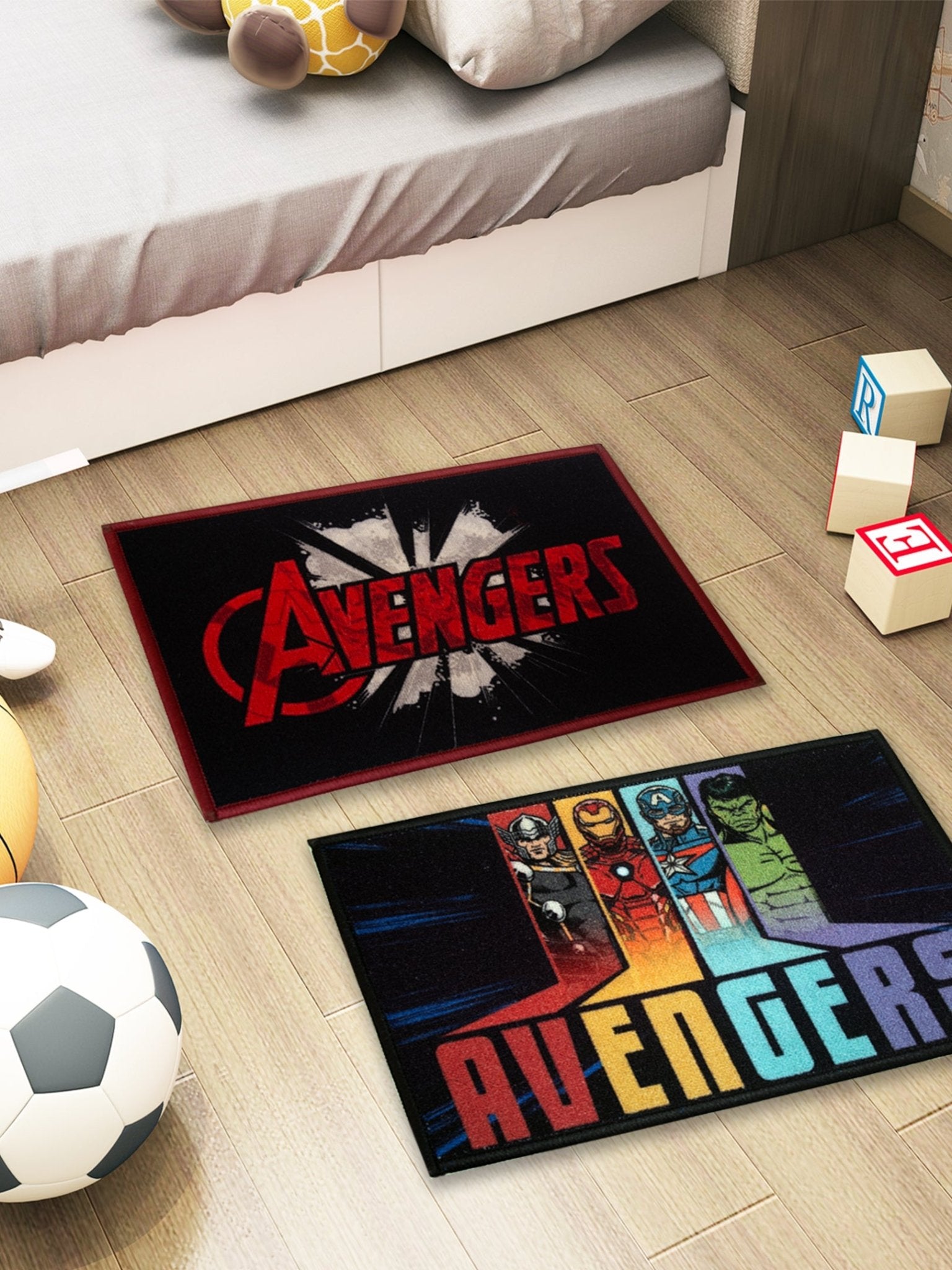 Marvel Avengers & Avengers Character Kids Bathmat Combo - Pack of 2 by Athom Living - Athom Living