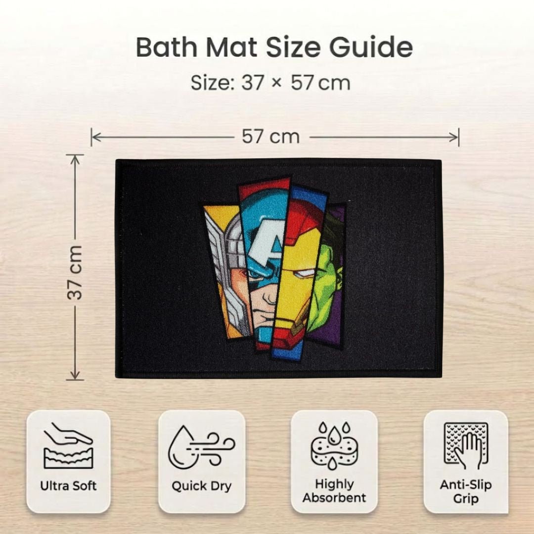Marvel Avengers & Beyond Earth's Mightiest Kids Bathmat Combo - Pack of 2 by Athom Living - Athom Living