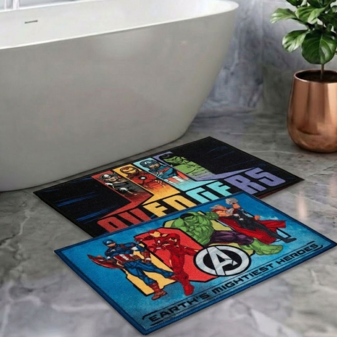 Marvel Avengers Character Kids Bathmat Combo - Pack of 2 by Athom Living - Athom Living