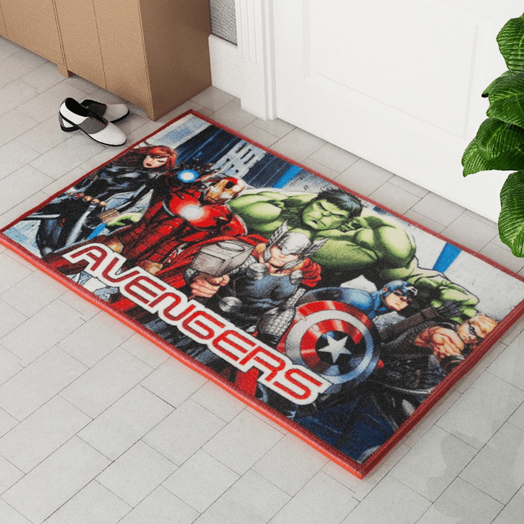 Marvel Avengers "Earth’s Mightiest Heroes" Anti - Skid Kids Doormat by Athom Living - Athom Living