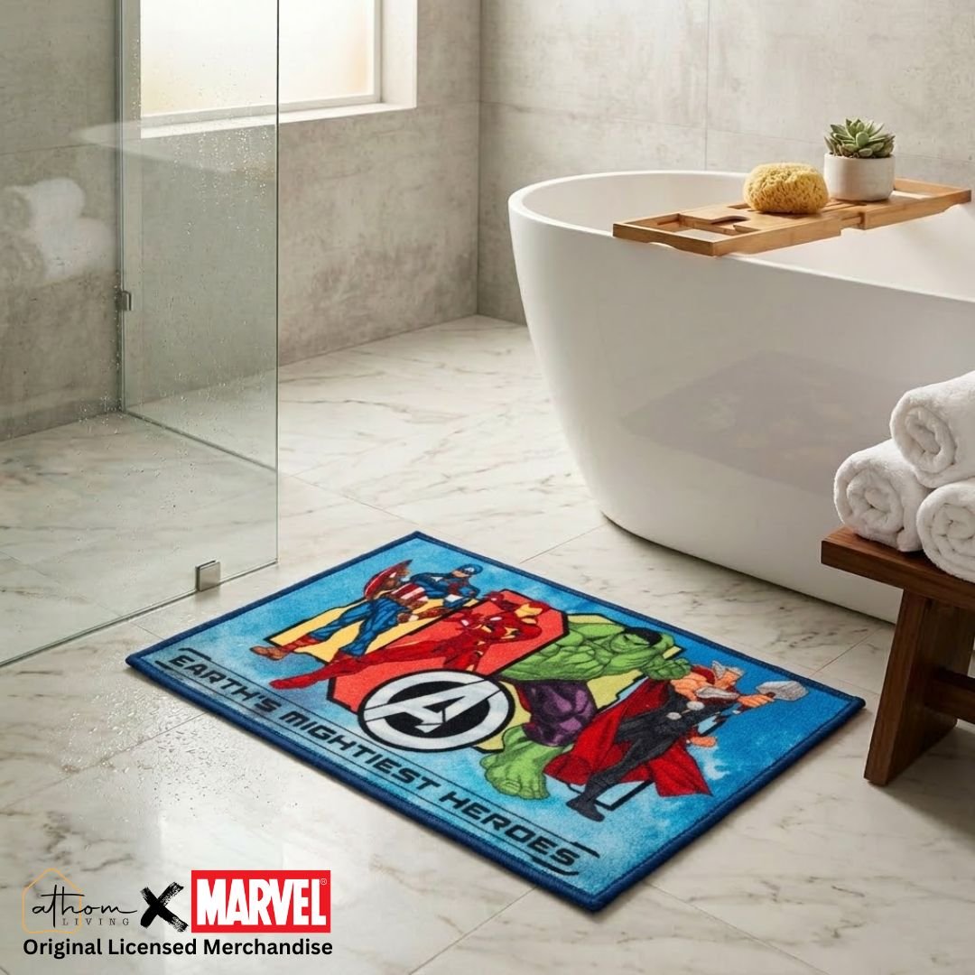 Marvel Avengers "Earth's Mightiest Heroes" Anti - Slip Kids Bathmat by Athom Living - Athom Living