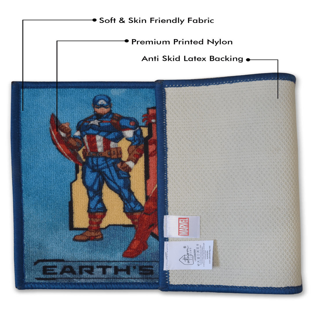Marvel Avengers "Earth's Mightiest Heroes" Anti - Slip Kids Bathmat by Athom Living - Athom Living