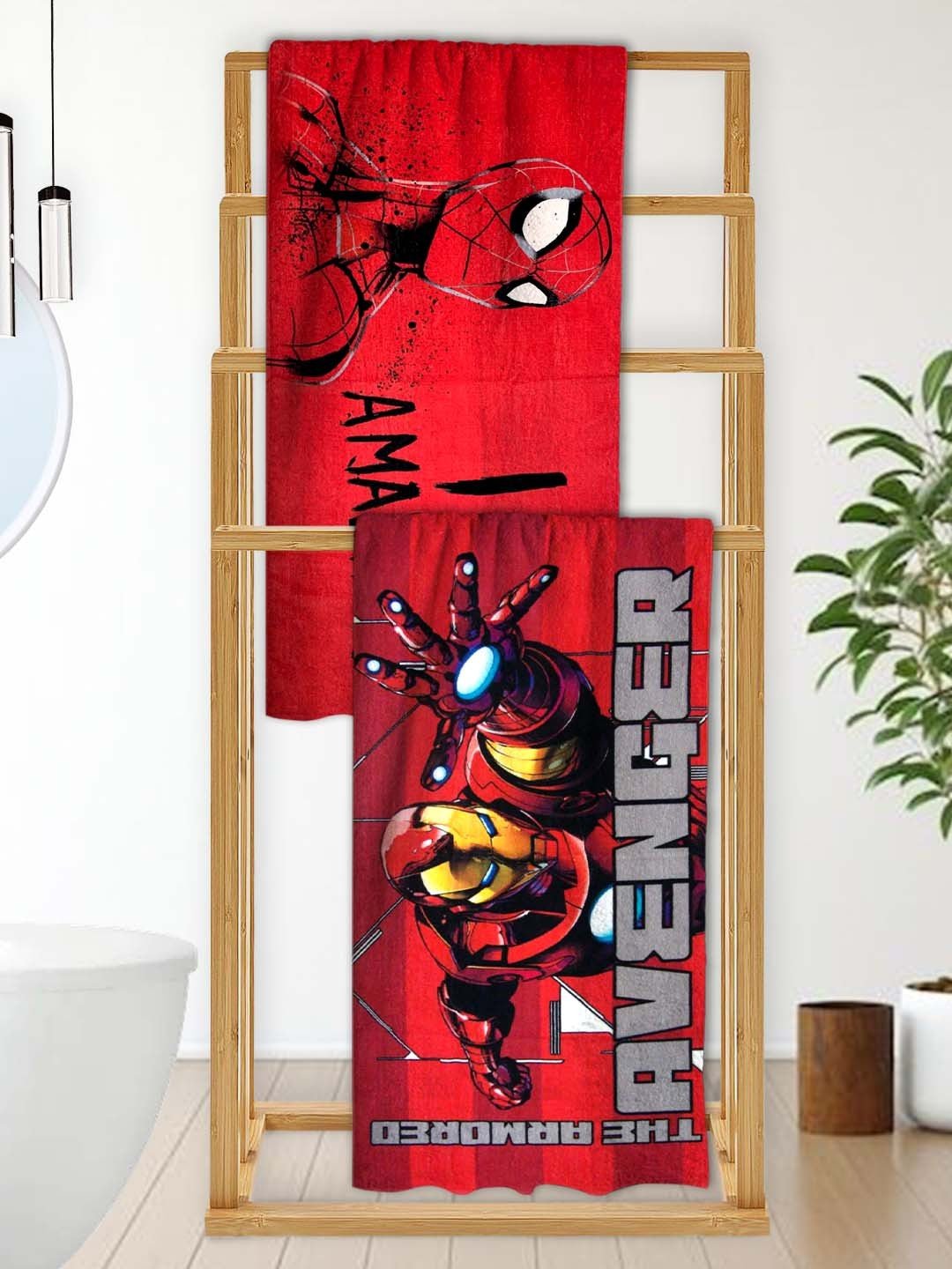 Marvel "Avengers & I Am Amazing Spiderman" Kids Bath Towel Combo - Pack of 2 by Athom Living - Athom Living