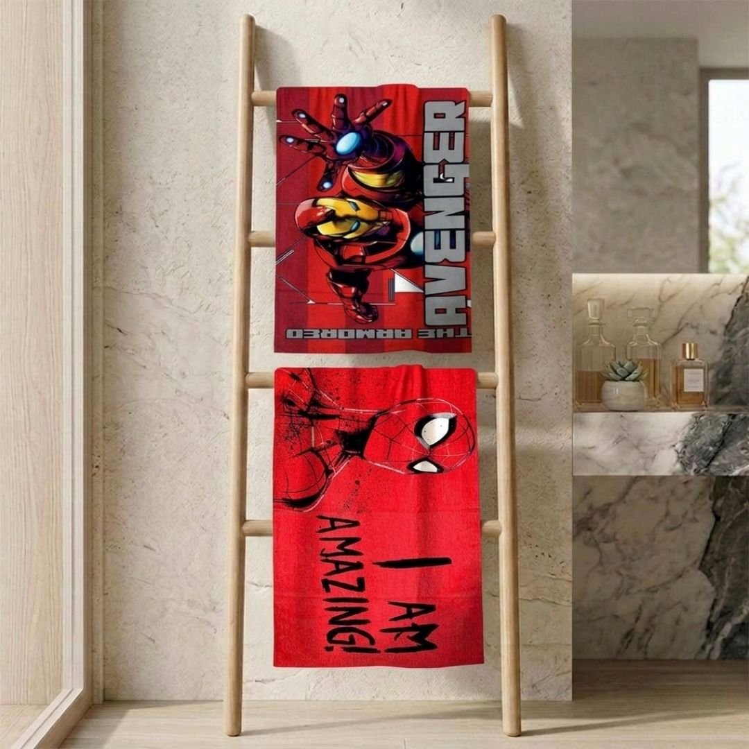 Marvel "Avengers & I Am Amazing Spiderman" Kids Bath Towel Combo - Pack of 2 by Athom Living - Athom Living